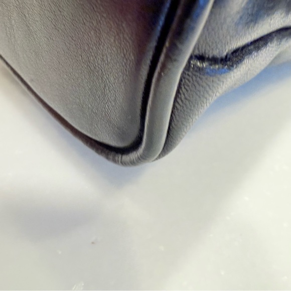 Lango Paris VTG Black Leather Asymmetrical Shoulder Bag EUC RARE - Picture 16 of 16